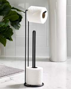 Floor Standing Iron Tissue Holder With Multi <b>Roll</b> Storage <b>Rack</b> For Bathroom Organization And Decorative Use - Product Image 4