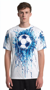 เสื้อฟุตบอล OEM แบบซับลิเมชั่น 100% โพลีเอสเตอร์ เสื้อฟุตบอลลายทางสำหรับผู้ชาย เสื้อฟุตบอลชาย - Product Image 6