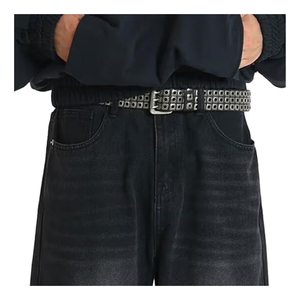Jeans en denim décontractés pour hommes, coupe large, style urbain, pantalon ample vintage, vêtements streetwear - Product Image 5