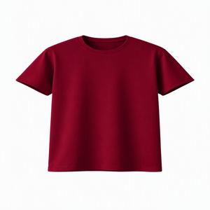 เสื้อยืดคอกลมแขนสั้นสีดำสำหรับผู้ชาย ทรงโอเวอร์ไซส์ สีพื้น ผ้าถัก สไตล์ลำลองแนวสตรีทแวร์ โพลีเอสเตอร์ 100% ปรับแต่งได้ - Product Image 3