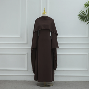 Vestido Maxi con Detalle de Perlas Blancas, Elegante Vestido de Noche con Mangas Tipo Capa Adornadas con Perlas, Abaya Eid 2026, Vestido Musulmán para Mujer - Product Image 5