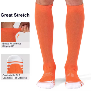 Chaussettes de sport en coton et polyester tricotées, hauteur genou, pour l'équitation, homme et femme, usage polyvalent, compression, unisexe - Product Image 4