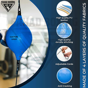 In Solid Blue Color Lightweight Roof To Ceiling <b>Boxing</b> Reflex <b>Ball</b> Double End Speed Training for Fitness Workout - Product Image 5