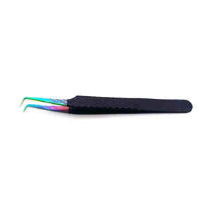 Meilleures pinces à épiler ARISTON J2 japonaises en acier inoxydable antistatiques pour extensions de cils, pointes en fibre pour volume, emballage personnalisé avec logo - Product Image 5