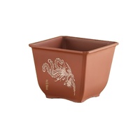 Pot de fleurs en résine imitation céramique Zisha, design épaissi, pour plantes vertes en pot, bonsaïs, rebords de fenêtre et bureaux