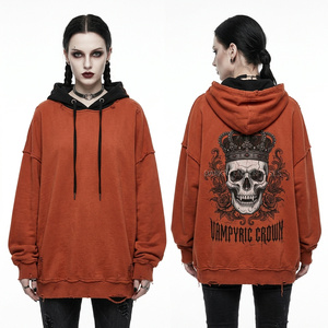 Sweat à capuche noir personnalisé pour femme avec strass, motif tête de mort, design effet goutte, ourlet asymétrique pointu, style streetwear, sweat à capuche scintillant - Product Image 3