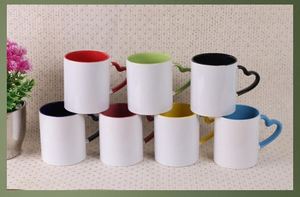 Taza de Café de Cerámica Personalizada por Sublimación, Taza de Porcelana con Asa en Forma de Corazón, Interior de Color, para Regalo y Oficina - Product Image 3