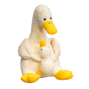 Nuevo gran Kawaii ganso blanco y madre-hijo abrazo pato juguete de peluche de mano PP algodón relleno con forro de malla para niños niñas - Product Image 1