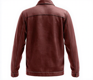 High Quality Men's PU Leather <b>Jacket</b> Stand Collar <b>Zipper</b> Closure - Product Image 4