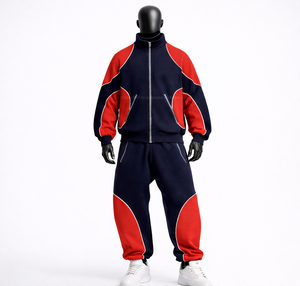 Customized Men's Hooded <b>Knitted</b> Digital Printed Tracksuit Polyester/Cotton Solid Color Heavyweight 300g Breathable Casual <b>Sets</b> - Product Image 1