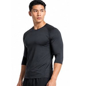 T-shirt de sport pour homme, léger, extensible, séchage rapide, respirant, vêtements de sport, logo personnalisé, 100% coton - Product Image 3