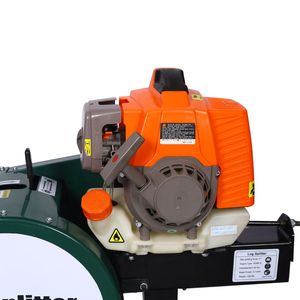 Fendeuse de bûches électrique horizontale compacte de 7 tonnes avec double volant d'inertie, retour automatique de 20 pouces, moteur portable de 63 cm³, machinerie forestière - Product Image 4