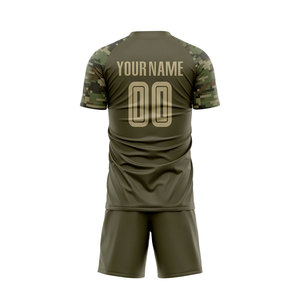 2026 <b>Hot</b> Selling Custom Player Soccer Jersey Wholesale Price Logo Sublimation Design Plain Brown Green Football Wear Uniform - Product Image 3
