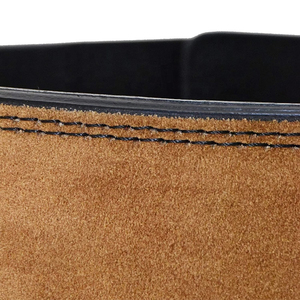 Ceinture de musculation de haute qualité, résistante, en cuir de vachette, doublure en daim, fermeture à levier, antidérapante, réglable - Product Image 6