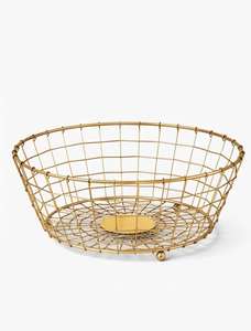 Cesta de Almacenamiento de Frutas de Metal Dorado con Rejilla Ancha, Estilo Minimalista, para Pan y Decoración de Cocina, Venta al Por Mayor - Product Image 3
