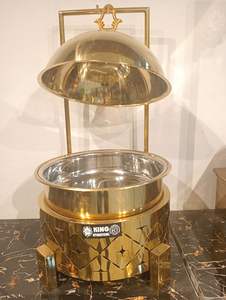 Recipiente para calentar comida tipo buffet, calentador de alimentos con aislamiento, calentador de alimentos chapado en oro. - Product Image 2