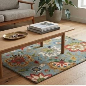 Hot Selling Machine Made Modern Abstract Line Design Area <b>Rug</b> Blue Multi Color Tufted Wool Blend Medium <b>Pile</b> Extra <b>Thick</b> PET - Product Image 5