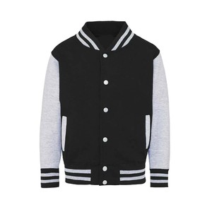Men's Black Yellow Varsity Jacket Regular Fit Turn-down Collar Single Breasted Casual Style Polyester Cotton Shell - Product Image 4