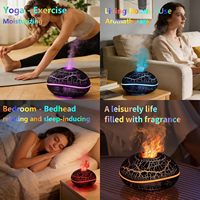 Diffuseur d'arômes à flamme effet bois 200 ml, humidificateur à ultrasons pour huiles essentielles, diffuseur d'arômes silencieux pour la maison