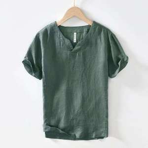 Camisa de Trabajo Casual para Hombre, de Alta Calidad, con Logotipo Personalizado, Ecológica, de Corte Holgado, 100% Algodón Jersey, Transpirable y Cómoda - Product Image 5