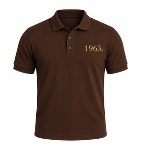 เสื้อโปโลผู้ชาย Iota Phi Theta สีน้ำตาล แขนสั้น ปักตัวอักษรกรีก คอปก ผ้าปิเก้ เสื้อลำลองสำหรับสมาคมนักศึกษา - Product Image 4