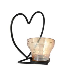 Candelabro Moderno de Hierro Forjado en Forma de Corazón con Copa de Vidrio para Decoración del Hogar y Bodas - Product Image 4