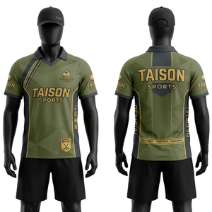 Maillot d'arbitre en polyester premium 180 GSM, jaune et vert avec panneaux rayés, évacuation de l'humidité, logo personnalisé par sublimation - Product Image 3