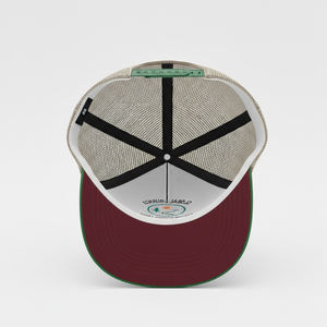 หมวกแก๊ปทรงสปอร์ต 6 แผง ปักโลโก้ตามสั่ง สีแดงเลือดหมู-ดำ  หมวกตาข่ายแบบ Snapback  ลายปัก Adventure  ระบายอากาศได้ดี - Product Image 5