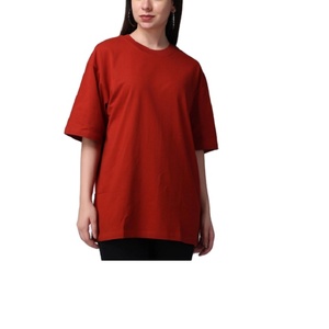 T-shirt décontracté à col en coton pour femmes imprimé court surdimensionné conception de l'épaule tombante Logo personnalisé prix de gros baisse directe - Product Image 5