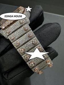 Reloj Unisex de Lujo de Acero Inoxidable con Moissanita, Estilo Hip Hop, Deportivo, de Negocios, con Movimiento Mecánico Antiguo - Product Image 2