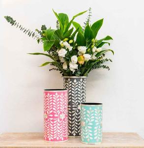 Macetero de Metal con Incrustaciones de Hueso, Hecho a Mano, Forma Redonda, Estilo Minimalista, para Decoración del Hogar, Producto de Lujo, Exportaciones al por Mayor - Product Image 5