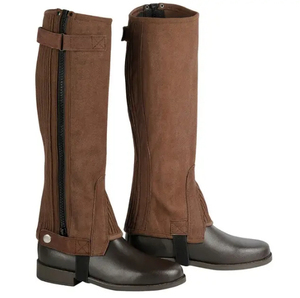 2026 Best Selling Leather Horse Riding <b>Half</b> <b>Chaps</b> Western Style Amara Equestrian <b>Half</b> <b>Chaps</b> Custom Logo - Product Image 5