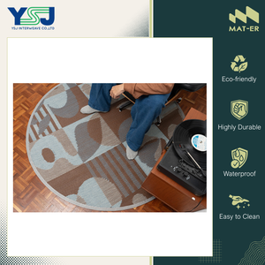 Fabricant de tapis ronds d'extérieur imperméables et double face de bonne qualité, 100% polypropylène, en vente - Product Image 6