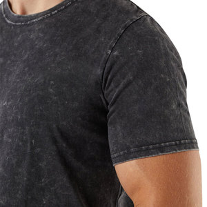 T-shirt personnalisé pour homme, délavé à l'acide, style streetwear hip-hop, 100% coton jersey, avec logo, surdimensionné, vintage, 2026 - Product Image 2