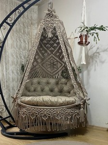 <b>Macrame</b> brown double swing chair,Garden <b>macrame</b> swing,<b>Macrame</b> rocking chair,<b>Macrame</b> round chair,<b>Macrame</b> patio swing - Product Image 2
