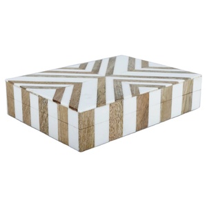 Incrustation d'os avec finition de travail MOP Parfait pour l'affichage de boucles d'oreilles de collier Disponible en différentes tailles Incrustation d'os Boîte de rangement pour bijoux en - Product Image 6