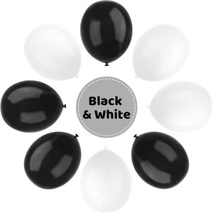 67 Palloncini in Lattice Spesso Bianco e Nero da 12 Pollici per Feste di Compleanno, Anniversari, Matrimoni e Lauree - Product Image 2
