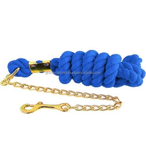 Laisse pour chien en coton robuste, faite à la main, tie-dye colorée, avec chaîne en laiton, pour chevaux et animaux de compagnie - Product Image 1