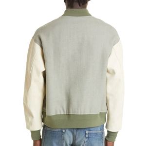 Logo personnalisé manches en cuir broderie Couple Collège Baseball Veste pour hommes Lettermght Blue Varsity Jacket - Product Image 3