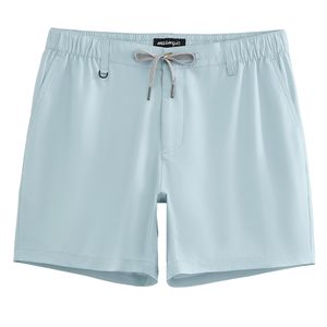 Pantalones Cortos Deportivos para Hombre, Color Sólido, Secado Rápido, Transpirables, con Logotipo Frontal, Cintura Media, Cordón Ajustable, Azul Claro - Product Image 6