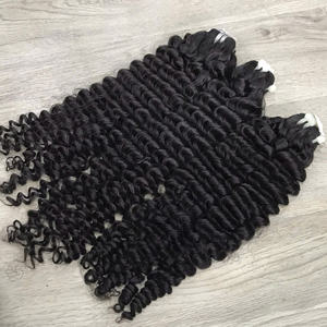 Cabello Vietnamita Virgen Crudo de Súper Calidad, Rizo Rápido al Agua, Color Natural, Sedoso, Tejido con Doble Trama a Máquina, 100g - Product Image 6