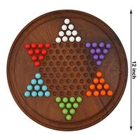 Jeu de dames chinoises en bois peint avec pions traditionnels, billes colorées, écologique et non toxique pour adultes et enfants