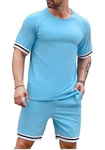 ROYAL SPORTS Mens Summer Streetwear Fitness <b>Set</b> O Neck T-Shirts Short <b>Set</b> Breathable Cotton Spandex Gym Workout Fit <b>Twins</b> <b>Sets</b> - Product Image 3
