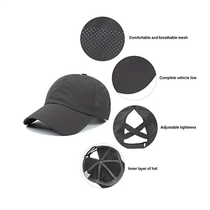 White Breathable Adjustable Sport <b>Cap</b> Unisex Summer <b>Baseball</b> Hat Adult Casual Wear - Product Image 2