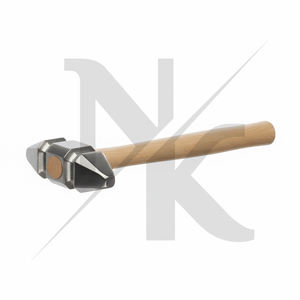 Martillo de Doble Cabeza de Lujo con Cabeza de Acero Inoxidable y Mango de Madera Resistente para el Cuidado de Pezuñas de Caballos y la Gestión de Ganado - Product Image 3