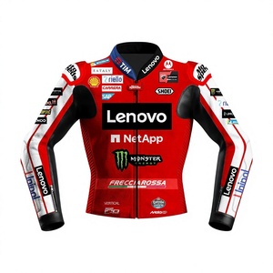 เสื้อแจ็คเก็ตหนังสำหรับผู้ชาย Marc Marquez Rucati 2026 รุ่น Racing Jacket/Chaquetta ตัดเย็บตามสั่ง สำหรับขี่มอเตอร์ไซค์ พร้อม Hump มาตรฐาน CE ระดับ 2 - Product Image 1