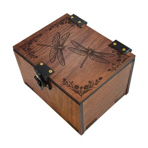 Bolso de Mano de Madera con Forma de Libélula, Caja de Madera Cuadrada con Cadena Desmontable para Regalo de Boda o Fiesta - Product Image 4
