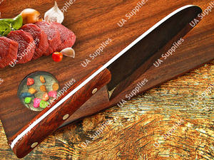 Cuchillo de Chef Serbio Forjado a Mano de Espiga Completa para Trabajo Pesado con Mango Ergonómico de Madera de Palisandro y Funda de Cuero, Compatible con OEM/ODM, Venta al por Mayor - Product Image 6