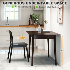 Mesa de Comedor Rectangular Moderna de Mediados de Siglo de 47.2 Pulgadas para 4 Personas, Mesa de Cocina de Caoba con Estructura de Madera de Caucho para Comedor - Product Image 5