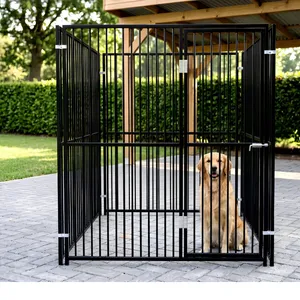 Cage de rangement en treillis métallique en acier thermolaqué, clôture de sécurité métallique, cloison de séparation pour chenil - Product Image 1
